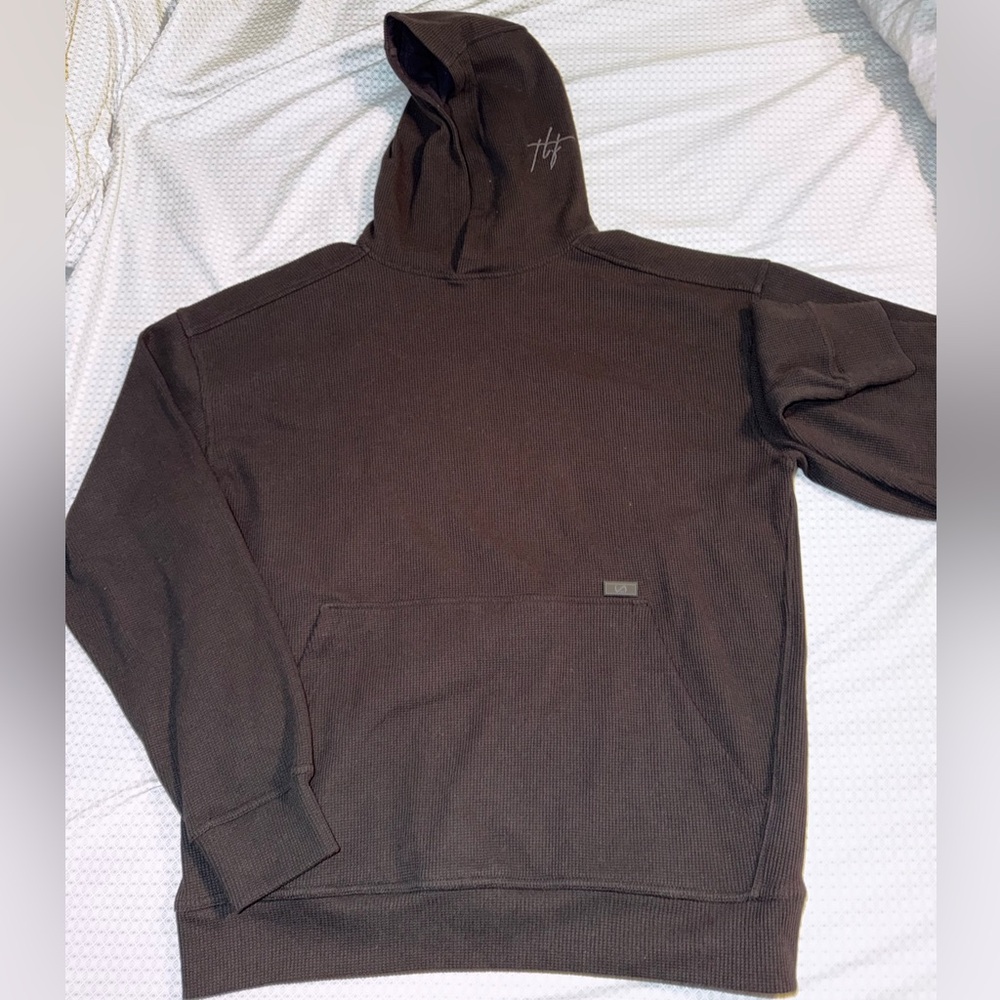 NWOT TLF Waffle Hoodie - Black - Men's M, oversized